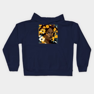 Daisy lady portrait Kids Hoodie